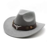 Wholesale Luxury Wide Brim Plain Distressed Designer Felt Western Jazz Men Wool Felt Cowboy Hat With Custom logo - Image 2