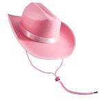 CEN-036 Wholesale New Custom Band Fancy Dress Cowboy Hats ,2023 Factory Pink White Bride Cowgirl Hat - Image 4