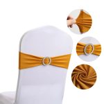 Colorful Stretch Spandex Bow Decoration Chair with Universal Buckle Slider for Wedding Hotel Banquet Birthday Party - Image 12