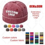 Washed Cap Without Brim Visorless Docker Hats Vintage Dstressed Brimless Baseball Caps With Custom logo - Image 4