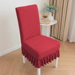 Modern Simple Elastic All-In-One Thickened Jacquard Slipcover Straight Back Dining and Table Chair Cover - Image 13
