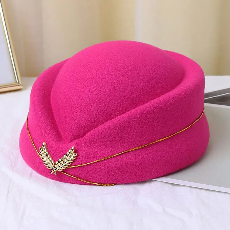 H944abf246c9244548667dc17335e789bx Custom air Plane Flight Costume Cosplay Career Stewardess Etiquette Hostess Attendant Beret Hat - Image 1