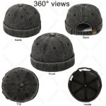 Washed Cap Without Brim Visorless Docker Hats Vintage Dstressed Brimless Baseball Caps With Custom logo - Image 2