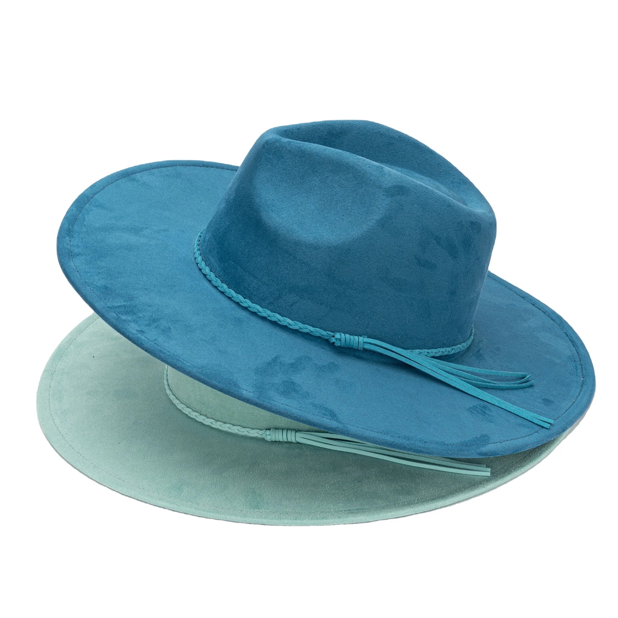 H9774481335724b5db89f682d84719b30P 12 Colors High Quality Cheaper Wholesale Women and Men Wide Brim Suede Fedora Hats - Image 1
