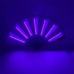 Stock Colorful 13ins Led Hand Fan Folding Light up Bamboo Decorative Rave Fan for Party - Image 5