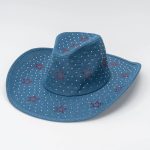 Rhinestone Cowboy Fedora Hat for Women Men Wide Brim Retro Jazz Fedora Cowboy Daily Cowboy Hat Wholesale Festival Fedora Hat - Image 8