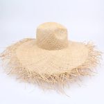 Stock Women Raffia Straw Hat Large Wide Rough Brim Floppy Straw Hat Beach Summer Sun Visor Hat - Image 2