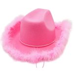 Cowgirl Hats for Women Girl Rolled  Pink  White Black purple Yellow Western Style Fedora Hat Feather Edge Beach Cowboy Hat - Image 7