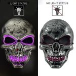Wholesale Skull Full Face Mask Halloween Cosplay Horror Luminous LED Mask 10 Single Color for Choice Party Glow Mask - Image 15