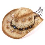 2025 Men's Paper Straw Texas Cowboy Hat USA American Western Straw Hat Shapable Brim Sombreros US Flag Straw Cowboy Hat - Image 9