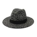 High Quality Bulk Sale Custom Wide Brim Leopard Felt Fedora Hat Cheetah Print - Image 15
