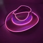 Neon Sparkly LED Light-Up Cowboy Hat Unisex Glowing Sequin Jazz Hat for Wedding Parties Concerts Nightclubs Props