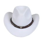Children's Felt Upturned Bristle Jazz Bull Head Accessory Solid Color Top Wide Brim Western Cowboy Hat - Image 5