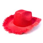 Faux Feather Brim Pink Cowboy Hat Western Cowboy Felt Cowgirl Hat for Halloween Christmas Party Cosplay Costume for Hot Girl - Image 11