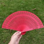Wooden Hand Held Folding Fan  Multicolor Vintage Bamboo Hollow Carved Handheld Fans for Wedding Party Birthday Gift - Image 4