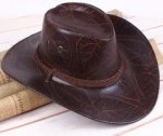 CAN-210 Wholesale Wide Brim Cheap Man Women Western Chapeau, Good Quality Pu Leather Gambler Cowboy Hats - Image 9