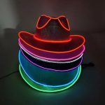 Neon Sparkly LED Light-Up Cowboy Hat Unisex Glowing Sequin Jazz Hat for Wedding Parties Concerts Nightclubs Props - Image 5