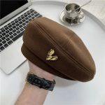 Korean Version New love Beret Women's Japanese Autumn and Winter Fashion Versatile  Trend Warm 100% Polyester Woolen Artist Hat - Image 4