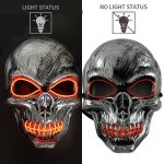 Wholesale Skull Full Face Mask Halloween Cosplay Horror Luminous LED Mask 10 Single Color for Choice Party Glow Mask - Image 7