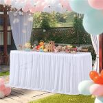The Table Skirt Designed with Solid Colored Ruffles Is Suitable for Hotel Banquets Birthdays Outdoor Wedding Party Decorations - Image 5