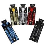 Wholesale 2.5Cm Sequin Men 3 Clips Mens Suspenders for Party Celebration - Image 5