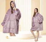 Sublimation Winter Pajamas Warm Hooded Blankets Wearable Oodie Sherpa Custom Blanket Hoodie Oversized - Image 4
