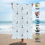 OEM Popular Boat Anchor Design Hawaii Summer Beach Swim Bath Towels Quick Drying Microfiber Beach Towel With Logo Custom Print - Image 2