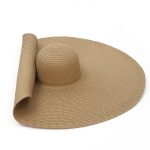 70cm Women Model Fashion Shows Large Wide Brim Straw Hat Super Big Sun Visor Beach Broad Floppy Hat - Image 12