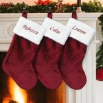 Embroidery Custom Santa Sock Blank Party Decoration Xmas Decor Faux Fur Christmas Stockings - Image 5