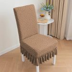 Modern Simple Elastic All-In-One Thickened Jacquard Slipcover Straight Back Dining and Table Chair Cover - Image 12