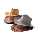 Faux Suede Cowboy Hat Leather Suedette Large Wide Brim Mexico Sombreros Travel Hiking Hunting Surf Hat Cap