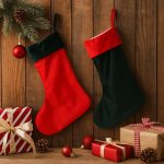 New Arrival Wholesale Nonwoven Embroidery Decorations Gift Bag Cute Candy Red White Black Plaid Christmas Stockings - Image 2