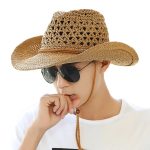 Stock Men's Paper Straw Hat American Western Texas Cowboy Hat Breathable Shapable Brim Panama Hat Mexico Sombreros