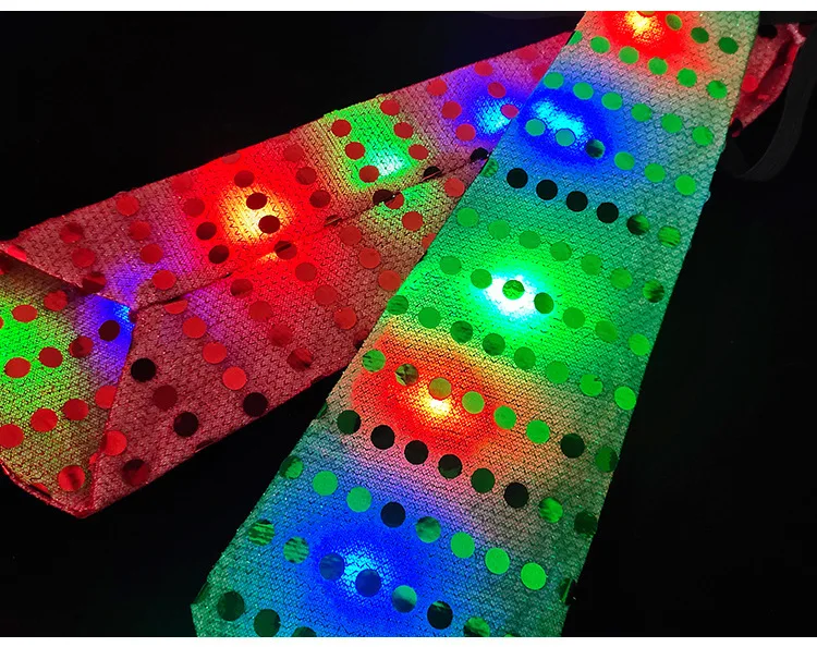 Stylish LED Tie and Bowtie for Nightclub Bar Disco Atmosphere-Creative Luminous Novelty for Parties