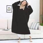 Winter Warm Sweatshirt Long Sleep Rope Homewear Adults Thick Flannel Hoodie Oversized Weighted Wearable Blanket - Image 8