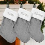 Embroidery Custom Santa Sock Blank Party Decoration Xmas Decor Faux Fur Christmas Stockings - Image 3
