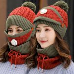 Fashion Outdoor Activities Women 3 in 1 Winter Hat New  Warm Fleece Lined Beanie Hat with Scarf and Mask Set - Image 3