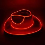 Wholesale Colorful Holographic Neno Led Light up Cowboy Hat Adult Halloween Christmas Party bar Cosplay Costume Cowgirl Hat - Image 3