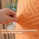Modern Simple Elastic All-In-One Thickened Jacquard Slipcover Straight Back Dining and Table Chair Cover - Image 2