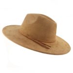 Wholesale High Quality Pink Wide Brim Women Hats Vegan Suede Fedora Hat Formal Dress Cap - Image 8