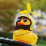 Rubber Duck Car Bicycle Decorations Small Yellow Duck Car Accessories Duck Light With Horn - Image 4
