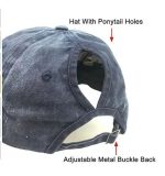 011364 Women's Embroidered Adjustable Denim Baseball Cap Tail Hat Dog Mom - Image 6