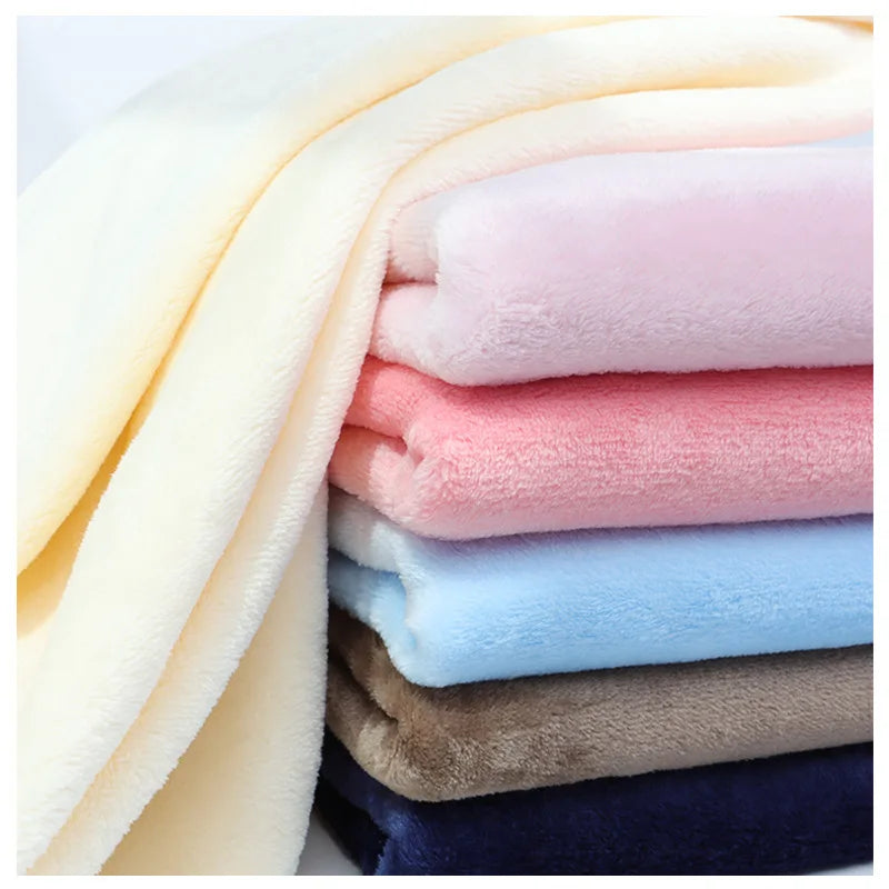 Hb538ea3fd79d4b8aba7271285302f374w New Style 100%polyester Dyed Solid Color Smooth and Warm Double Sided Flannel Coral Fleece Fabric for Bedding - Image 1