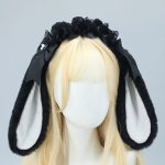 Cute Girls Lolita Ribbon Rabbit Cosplay Bunny Ears Headband - Image 3