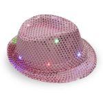 GLG641 Wholesale Merry Christmas Fedora Light up Led  Hat - Image 4