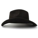 CEN-103 Size Wool Women's Men's Western Cowboy Hat for Gentleman Lady Jazz Cowgirl With Leather Cloche Black - Image 4