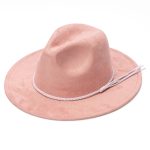 Wholesale Classic Tissue Rope Band Wide Brim Felt Hat Formal Dress Suede Fedora Hat for Women Men - Image 8