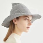 Factory Wholesale Party Witch Hats Peaked Big Brim Basin Cap Foldable Bucket Witch Hat Wool for Women - Image 4