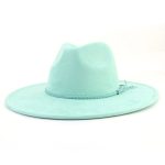 Wholesale High Quality Pink Wide Brim Women Hats Vegan Suede Fedora Hat Formal Dress Cap - Image 33