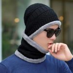 2024 Unisex Fashion Fleece Lining Winter Warm Men Knitting Beanie Hat and Scarf Set Wholesale - Image 6